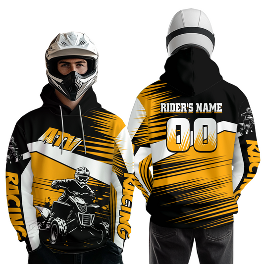 Custom Orange ATV Motocross Hoodie Jersey Kids Youth Quad Racing Hoodie Shirt For Men Women NHN001