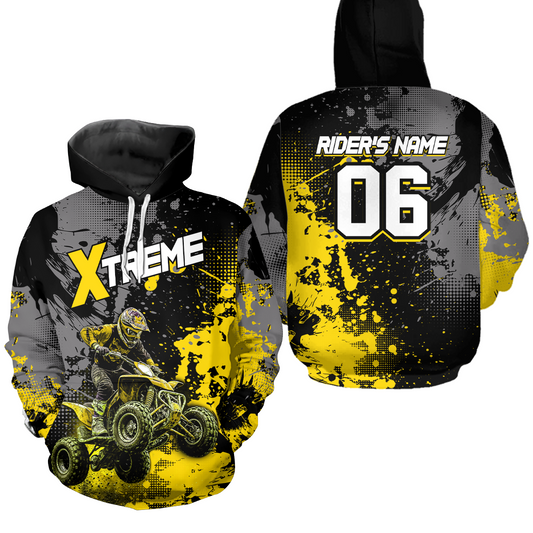 Custom ATV Motocross Hoodie Yellow Upf30+ Extreme Quad Bike Off-Road Jersey Men Kid Mx Riding Hoodied NHN010