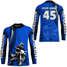Load image into Gallery viewer, Adult&amp;Kid Blue Custom Motocross Jersey UPF30+ MX Racing Biker Off-road Dirt Bike Racewear| CTP65