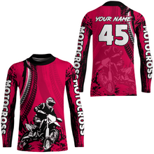 Load image into Gallery viewer, Adult&amp;Kid Pink Custom Motocross Jersey UPF30+ MX Racing Biker Off-road Dirt Bike Racewear| CTP65