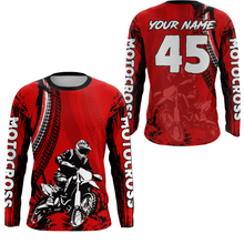 Load image into Gallery viewer, Adult&amp;Kid Red Custom Motocross Jersey UPF30+ MX Racing Biker Off-road Dirt Bike Racewear| CTP65