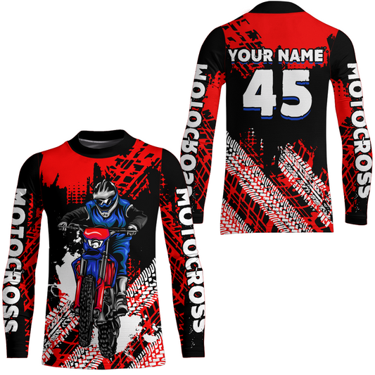Custom Red Motocross Jersey for Men Women Upf30+ Dirt Bike Shirt Racing Jersey| CTP102