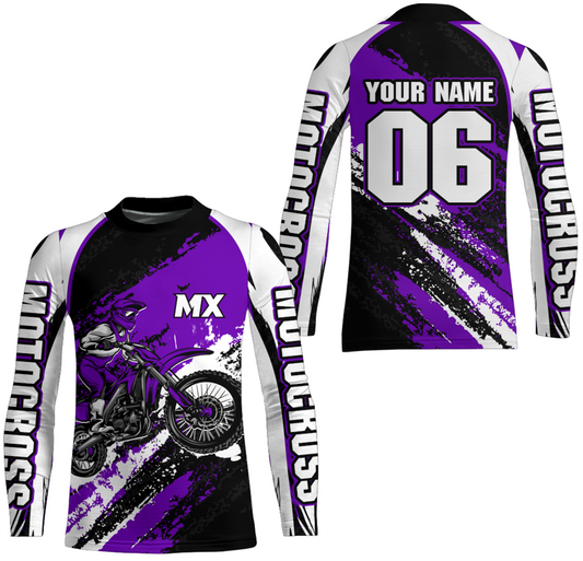 Custom Motocross Jersey Purple Dirt Bike Clothes Upf30+ Mens Women Motorcycle Jersey| CTP59