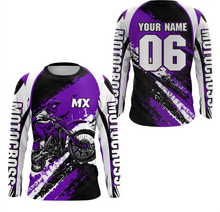 Load image into Gallery viewer, Custom Motocross Jersey Purple Dirt Bike Clothes Upf30+ Mens Women Motorcycle Jersey| CTP59