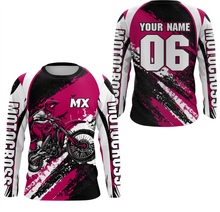 Load image into Gallery viewer, Custom Motocross Jersey Pink Dirt Bike Clothes Upf30+ Mens Women Motorcycle Jersey| CTP59