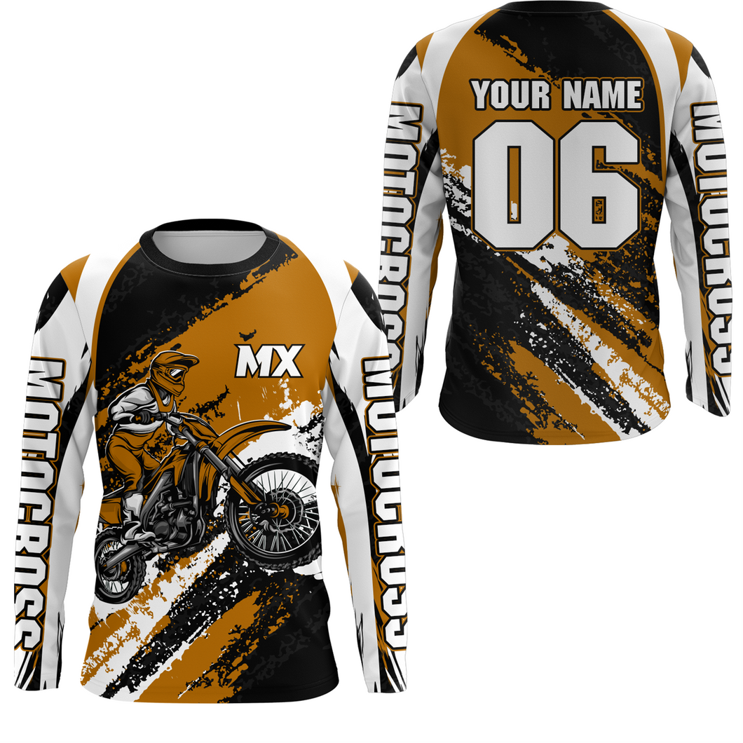Custom Motocross Jersey Orange Dirt Bike Clothes Upf30+ Mens Women Motorcycle Jersey| CTP59