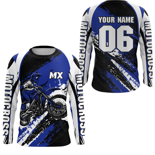 Custom Motocross Jersey Blue Dirt Bike Clothes Upf30+ Mens Women Motorcycle Jersey| CTP59