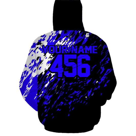 Custom Dirt Bike Hoodie Blue Motocross Hoodie Mens Women Motocross Hooded Jersey| CTP20