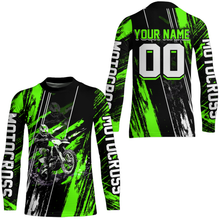 Load image into Gallery viewer, Adult&amp;Kid Green Dirt Bike Jersey Motocross Jersey Upf30+ Custom Mens Women Off-Road Jersey| CTP05