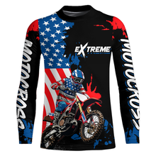 Load image into Gallery viewer, Adult&amp;Kid Custom US Flag Motocross Jersey UPF30+ MX Racing Biker Off-road Dirt Bike Racewear| CTP62