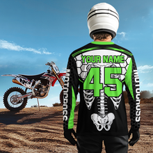 Load image into Gallery viewer, Green Bone Motocross Racing Jersey UPF30+ MX Racing Dirt Bike Jersey Kid Men Women DNT01