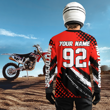 Load image into Gallery viewer, Personalized Red Racing Jersey Motocross for Men Women Kid Upf30+ Youth Off-Road Racing Jersey DNT02