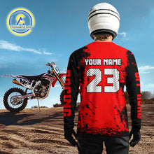 Load image into Gallery viewer, Red ATV Racing Jersey Custom ATV Riding Shirt for Kid Adult Quad Bike ATV Jersey MX114