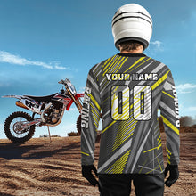 Load image into Gallery viewer, Dinosaur Motocross Jersey Yellow&amp;Grey Dirt Bike Jersey for Men Kid Women Upf30+ XM349