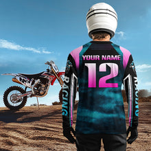 Load image into Gallery viewer, Turquoise Motocross Racing Jersey UPF30+ MX Racing Dirt Bike Jersey Kid Men Women DNT04