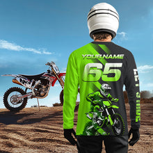 Load image into Gallery viewer, Custom Green Motocross Jersey Dirt Bike Off-road Jersey for Men Kid Women Boys Girls XM358