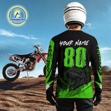Load image into Gallery viewer, Green Dinosaur Motocross Racing Jersey UPF30+ MX Racing Dirt Bike Jersey Kid Men Women DNT05