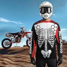Load image into Gallery viewer, Red Bone Motocross Racing Jersey UPF30+ MX Racing Dirt Bike Jersey Kid Men Women DNT01
