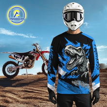 Load image into Gallery viewer, Blue Dinosaur Motocross Racing Jersey UPF30+ MX Racing Dirt Bike Jersey Kid Men Women DNT05
