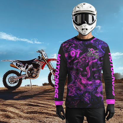 Custom Motocross Jersey Purple Dirtbike Shirts Men Kid Women Off Road Shirt Youth XM395