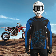 Load image into Gallery viewer, Custom Blue Motocross Racing Jersey Dirt Bike Off-road Riding Jersey Men Kid Women XM356