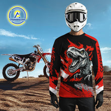 Load image into Gallery viewer, Red Dinosaur Motocross Racing Jersey UPF30+ MX Racing Dirt Bike Jersey Kid Men Women DNT05