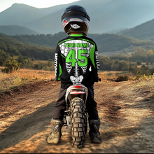 Load image into Gallery viewer, Green Bone Motocross Racing Jersey UPF30+ MX Racing Dirt Bike Jersey Kid Men Women DNT01