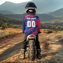 Load image into Gallery viewer, Bue and Pink Motocross Jersey Custom Dirt Bike Jersey for Women Men Kid Upf30+ XM360