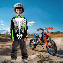 Load image into Gallery viewer, Green Bone Motocross Racing Jersey UPF30+ MX Racing Dirt Bike Jersey Kid Men Women DNT01