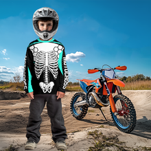 Load image into Gallery viewer, Turquoise Bone Motocross Racing Jersey UPF30+ MX Racing Dirt Bike Jersey Kid Men Women DNT01