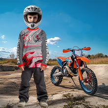 Load image into Gallery viewer, Grey&amp;Pink Motocross Jersey Custom Dirt Bike Shirts for Men Kid Women Racing Shirt XM394