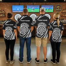 Load image into Gallery viewer, Silver Flames Dragon Dartboard Women Darts Quarter-Zip Shirt Custom Dragon Team Dart League Shirt NYN2069