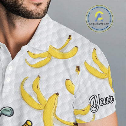 Funny Banana Pattern Golf Men's Polo Shirt, Team Golf Clothes, Golf Gifts NBT610
