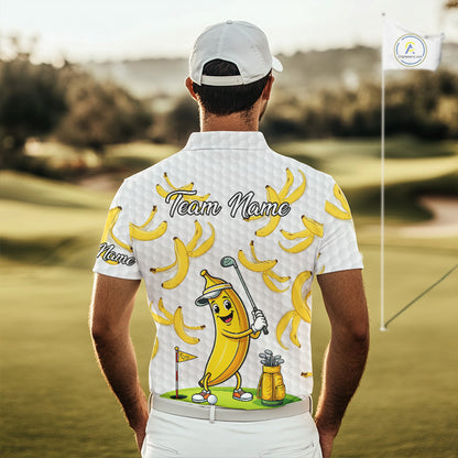 Funny Banana Pattern Golf Men's Polo Shirt, Team Golf Clothes, Golf Gifts NBT610