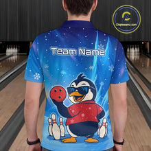Load image into Gallery viewer, Funny Christmas Penguin Bowling Shirt for Men Custom Bowling Team Jersey Bowling Unisex QZT796