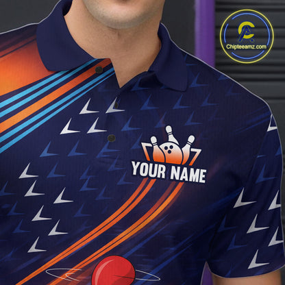 Funny Chicken Polo Bowling Shirt for Men Custom Bowling Jersey 1/4 Zip Bowling Outfit QZT826