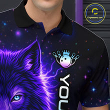 Load image into Gallery viewer, Custom Galaxy Wolf Bowling Jersey for Men Bowling Uniform Polo &amp;1/4 Zip Bowling Team Shirts HNT251