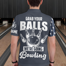 Load image into Gallery viewer, Grab Your Balls We&#39;re Going Bowling Shirt Custom Bowling Jersey For Men American Flag Bowling Shirt BDT35