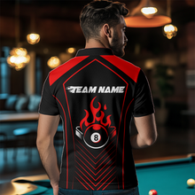 Load image into Gallery viewer, Customized Red 8 Ball Pool Crown Men&#39;s Billiard Shirts, Billiard Team Shirts Polo &amp; 1/4 Zip Shirts NNT37