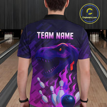 Load image into Gallery viewer, Dinosaur Purple Bowling Shirts for Men Women Custom Team Bowling Jerseys for Bowlers MBL133