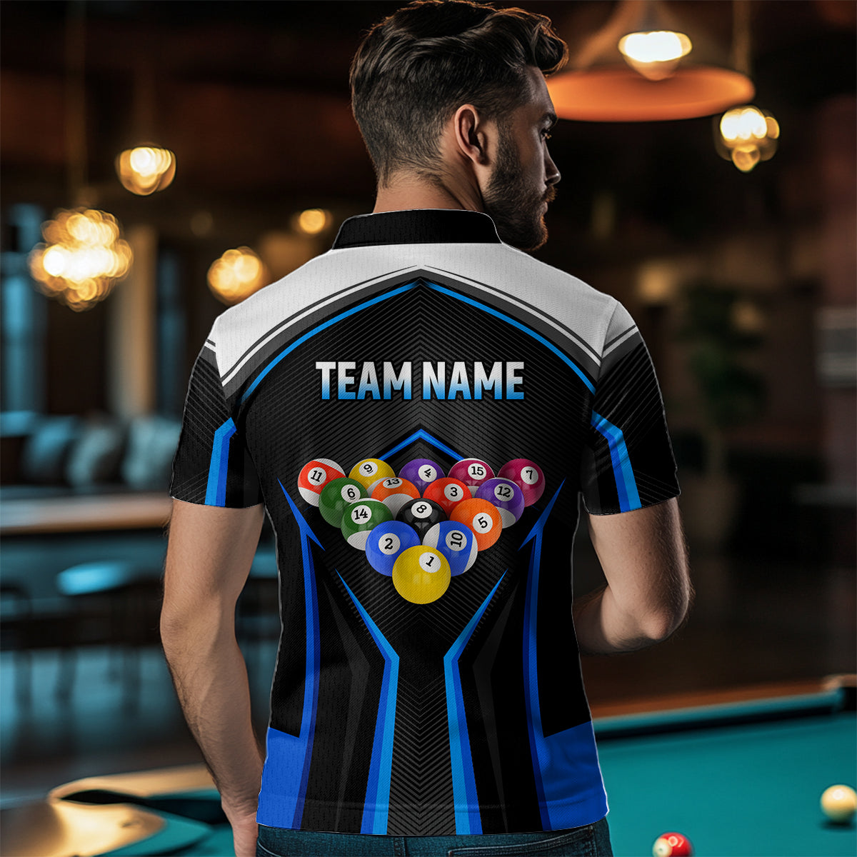 Billiard Jersey 8 Ball Pool Men Custom Billiard Shirt for Men Billiard Team Jersey Polo & 1/4 Zip NNT33