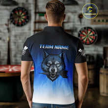 Load image into Gallery viewer, Persionalized Wolf-Head Dart Arrows Blue Dart Shirt For Men, Dart Team Jerseys NYN0112