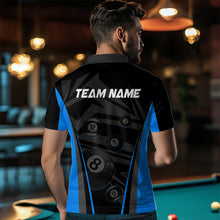 Load image into Gallery viewer, Blue Billiard Jersey Men 8 Ball Crown Billiard Custom Billiard Shirt for Men Billiard Team Jersey Polo &amp; 1/4 Zip NNT34