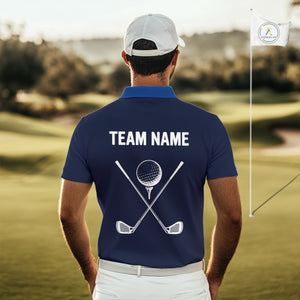 Blue Pattern Mens Golf polo shirts custom Team name golf outfit for men, unique golf gifts NQS9874