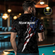 Load image into Gallery viewer, American Flag Scratch Billiard Shirt For Men, Custom 8 Ball Pool Team Jersey Polo &amp; 1/4 Zip TDM4030