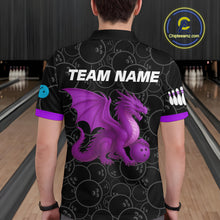 Load image into Gallery viewer, Custom Purple Dragon Bowling Shirts for Men Women Team Bowling Polo &amp; Quarter Zip MBL86