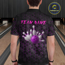 Load image into Gallery viewer, Custom Strike Purple Bowling Men Bowling Shirt Polo &amp; Quarter-Zip Bowling Team Jerseys HNT79