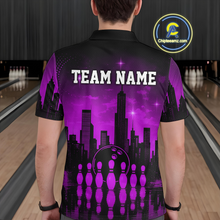 Load image into Gallery viewer, Purple Bowling Custom Men Bowling Shirt Polo &amp; Quarter-Zip Bowling Team Jerseys HNT66