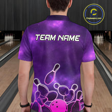 Load image into Gallery viewer, Purple Neon Bowling Shirts for Women Men Custom Team Bowling Polo &amp; Quarter Zip MBL127