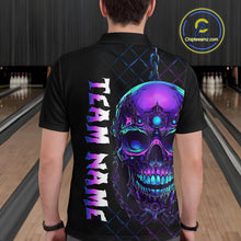 Load image into Gallery viewer, Purple Skull Bowling Custom Men Bowling Shirt Polo &amp; Quarter-Zip Bowling Team Jerseys HNT51